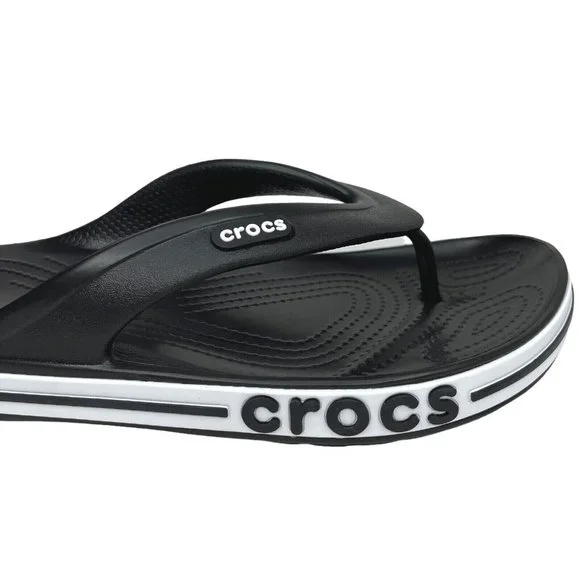Crocs Bayaband Womens Flip Flop Sandals Size 8 - 9 Black & White‎ Water Friendly - Picture 9 of 14